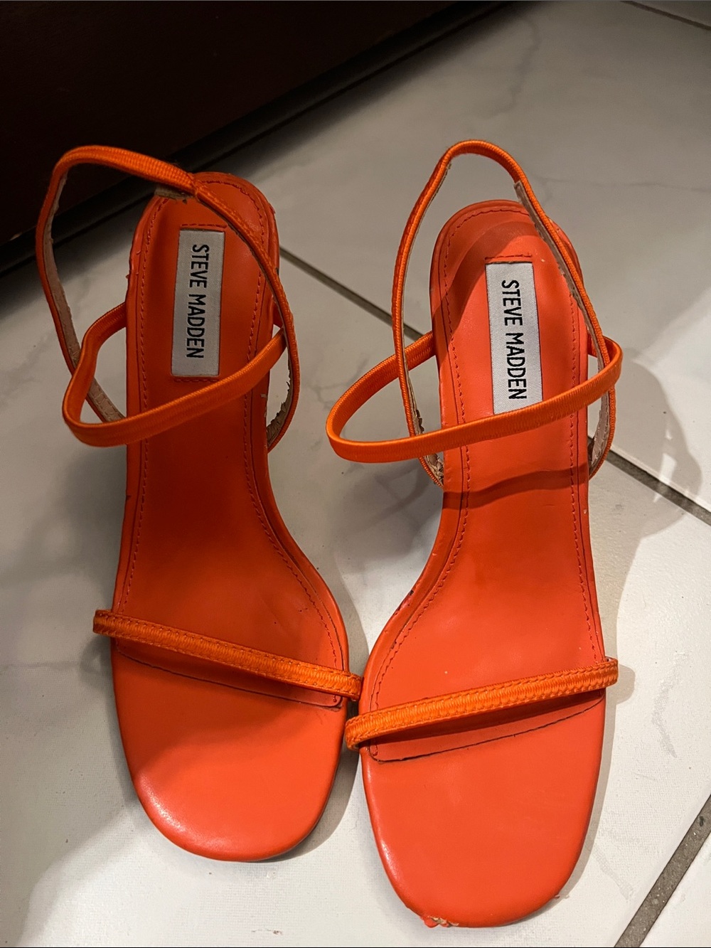 Steve Madden Orange Strappy Slingback Heels
